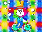 coloring book monkey rides unicycle 1